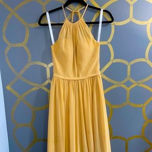 Strapless chiffon bridesmaid dress